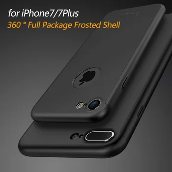 IPAKY Original 360 De Caz Pentru iPhone 7/ 7 Plus PC Protection Corp Plin Capac Caz + Sticla Film Pentru Iphone 7 Fundas