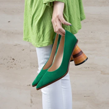 MORAZORA 2020 Noua moda tocuri inalte pantofi doamnelor de sus piele de oaie de calitate petrecere de nunta pantofi de vara superficial femei pompe