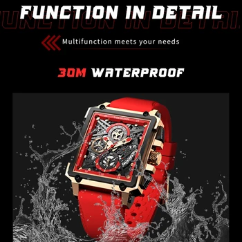 2021 Oameni Noi Uita-LIGE Top Brand de Lux Impermeabil Cuarț Pătrat Wristwatche Pentru Bărbați Sport Hollow Ceas Masculin Zegarek Meski