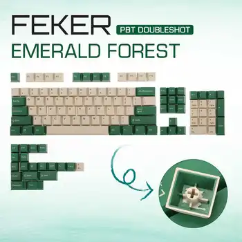 Feker 123 Cheile Emerald Forest PBT Doubleshot Taste Cherry MX Tastatură Mecanică Capac Cheie Switch-uri OEM Profil