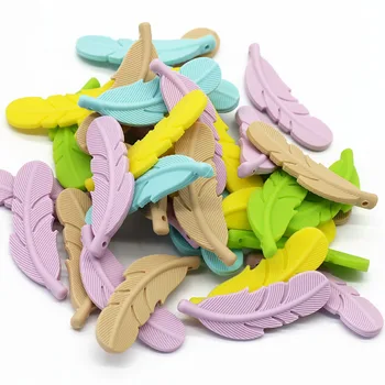 Drăguț-idee Copilul Margele de Silicon 10buc Grad Alimentar Pană dentiție jucării teether Margele DIY copil Suzeta lanțuri Accesorii Jucarii Cadou