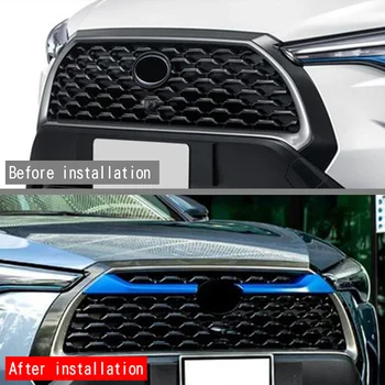 Lapetus Mașină de Mijloc Față Butuc Grila Dungi Capacul Ornamental ABS, Accesorii Exterioare Refit Kit potrivit Pentru Toyota Corolla Cruce 2020