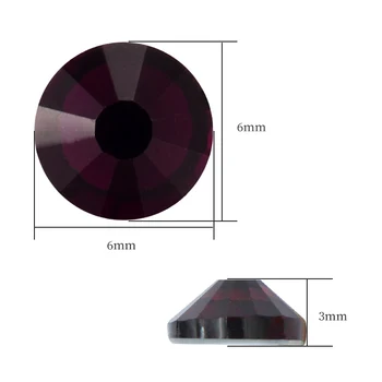 1440Pcs Culoare Violet Forma Rotunda Haine Saci Decoratiuni Hotfix cu Strasuri DIY Arta Meserii Lipici pe Strass Crystal