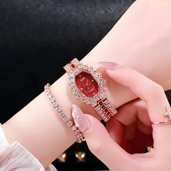 2021 Top Brand de Lux Bling Ceasuri pentru Femei de Aur Stras Diamant Ceas Pentru Femei Simplu Ceas Ceas de mână, Nu Cu Bratara