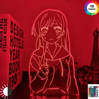 Led Noapte Lumina Lămpii Anime Kanojo Okarishimasu Chizuru Ichinose pentru Dormitor Decorative Veioza Cadou de Ziua de nastere 3d Tabelul Lumina