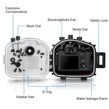 Seafrogs 40m/130ft aparat de Fotografiat Subacvatic Locuințe Caz Pentru Sony A7 III A7R III A7M3, rezistent la apa Caz w/Fisheye Flash Pompa de Vid ETC