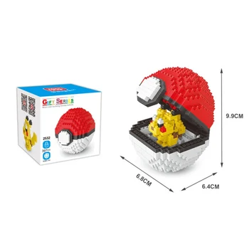 20 de stiluri Pokemon mingea blocuri mici particule mini clădire asamblate Pikachu jucărie jucării educative
