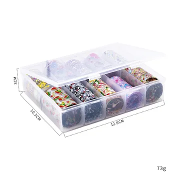 SEENCON 1 cutie de zece stiluri set de Unghii de arta Laser folie de hârtie colorate stele transfer de unghii autocolant, bomboane nail art decal
