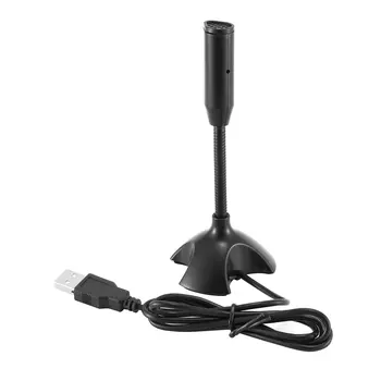 Dedic USB Capacitiv Mini Microfon Suport pentru PC, Laptop, Notebook de Chat On-line de Înregistrare Negru Dispozitiv cu Fir Microfon