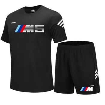 2021 nou brand barbati BMW M sport shirt de moda de vara de bumbac barbati tricou + pantaloni scurți costum casual sport îmbrăcăminte pentru bărbați