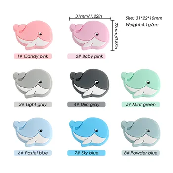 Kovict 1 BUC Delfin Alimente Grad Silicon Baby Teether DIY Hrănire Instrumente Suzeta Lanturi Coliere Accesorii Copii Dentiție Teether