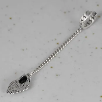 BOVAI S925 argint cercei retro pene sintetice zircon asimetrice temperament literar feminin Thsi cercei de argint