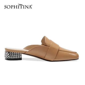 SOPHITINA Femei Papuci de casă Clasice Catâri Pearl Stras Premium Pantofi din Piele Cataramă de Confort de Vară de Moda Pantofi de damă DO147