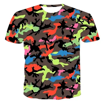 2020 3D Nou Sport Barbati Maneca Scurta Camuflaj de Fitness pentru Bărbați T-shirt de Vară de Imprimare de Moda T-shirt, Bluze Casual, Stil la Modă