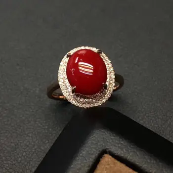 KJJEAXCMY boutique de bijuterii argint 925 incrustat Naturale de coral roșu Inel Femei Fin Inel de Sprijin de detectare frumos