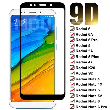 9D Sticlă de Protecție Pentru Xiaomi Redmi 5 Plus 5A 6 6A 4X S2 Merge K20 Temperat Ecran Protector Redmi Nota 6 5 5A 4 4X Pro Film de Sticlă