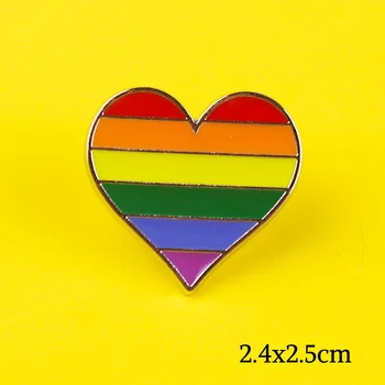 LGBT Curcubeu Ace de Brosa Inima Creativ Degetul Steagul Curcubeu Insigne pe Rucsac Mândrie Insigne pentru Haine Email Ace pentru Haine