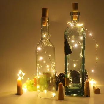 Beiaidi 2M 20LED Sticla de Vin Lumini cu Pluta Crăciun Lumini Șir AAA Alimentat Sârmă de Cupru Lumini de Basm Petrecerea de Nunta, Xmas
