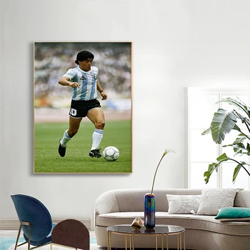 Mingea regele Maradona Nou Personalizat Star Panza Poster Foto Portret, Poze Bar Cafenea Arta de Perete Decor Acasă Comemora 1986 Cupa Mondială