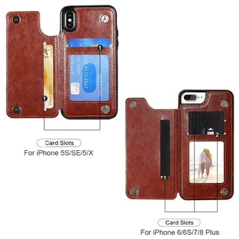 De lux Slim Fit Premium, Coperta din Piele Pentru iPhone 11 12 mini Pro XR XS Max X 6 6s 7 8 Plus Portofel Sloturi pentru Carduri de Flip case rezistent la Șocuri