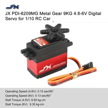 JX PDI-6209MG 4.8 V-6V 0.13 sec/60° 9.35 KG Digital Metal Gear Servo Aluminums Caz de 1/10 Masina RC