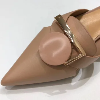 Vara Pantofi pentru Femei Brand de Lux Doamnelor Subliniat Sandale de Înaltă Calitate piele de Oaie Rotund Toc Tocuri inalte Sexy 2021 Nou Pantofi Casual