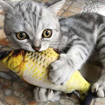 20/30/40cm animale de Companie de Pluș 3D în Formă de Pește Pisică Interactive Pește Jucărie Catnip Jucărie de Pluș Perna Papusa Simulare Pește animale de Companie Jucărie