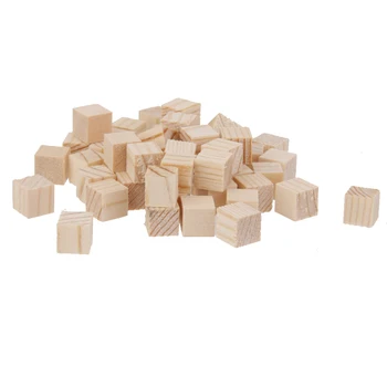 50 Naturale, Blocuri de Lemn Mini Cuburi Înfrumusețarea Lemn Craft Supplies 10mm