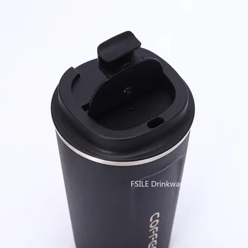 FSILE Dublu Strat 304 din Oțel Inoxidabil Vid Balon de Afaceri Creative Ceașcă de Cafea Simplă Portabil de Apă la Îndemână, Mașină Cupa Cupa