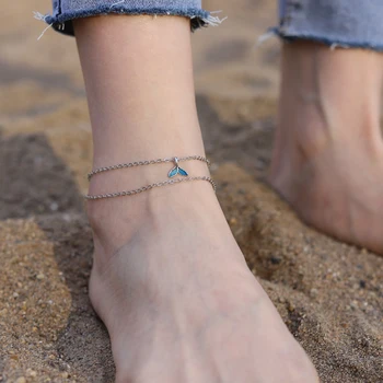 Moda Bratari Glezna Bratari pentru Femei Accesorii de Plajă Glezna Bratara din Otel Inoxidabil Bratara de Picior Sandale Picior de Bijuterii