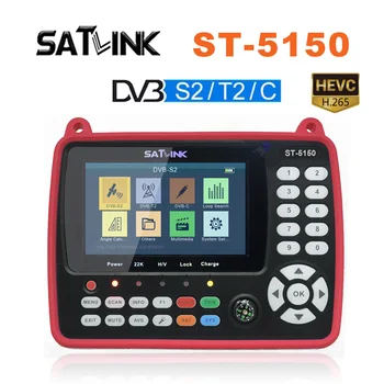 Original Satlink ST-5150 prin Satelit Finder Metru Stat DVB-S2, DVB-T2, DVB-C HD Combo H. 265 HEVC MPEG-4 QPSK 8PSK 16APSK 4.3 inch TF