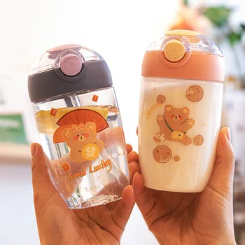 2021 Moda 400ML Copil Nou-născut Cupe Băutură Animale, Desene animate, Copii Sugari de Băut Sticla Leakproof de Copii Sticlă de Apă BPA Free
