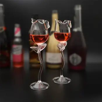 Fantezie Vin Roșu Cupă de Vin, Pahare de Cocktail 100ml Floare Trandafir Formă de Sticlă de Vin P PXPC