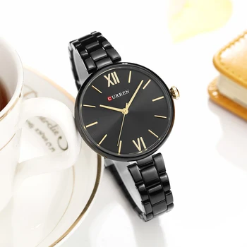 CURREN 2021 Moda Negru de Femei Ceasuri de Top de Brand de Lux Clasic Femeie Ceas de mana Casual Simplu Doamnelor Cuarț Ceas de mână Ceas