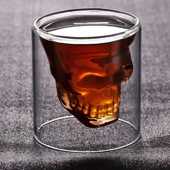 25-250ml Dublă ceașcă de sticlă Transparentă craniu vin, lapte, whisky, cafea, ceai apa cana pahare de sticlă reutilizabile bara de instrumente accesorii