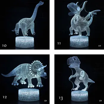 3D LED Lumina de Noapte Dinozaur serie 7/16 Culoare Telecomanda Touch Control Somn Copil Lampă de Masă Decor Acasă Copii Xmas Cadou de Anul Nou D30