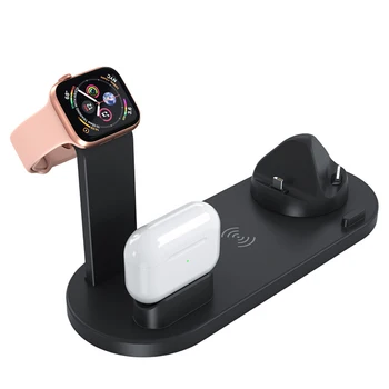 Qi 5 in 1 Încărcător Wireless Pentru iPhone de Încărcare Stație de Andocare Pentru Apple Watch Airpods Încărcător Micro USB de Tip C Stand de Încărcare Rapidă