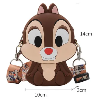 Disney din silicon Kiki și Titi copii sac nou la modă mini geanta de umar coreea de desene animate chipmunk monedă pungă fete de messenger bag