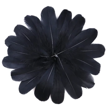 Naturale de înaltă Calitate Negru din Pene de Gâscă Meserii Pentru Bijuterii Cercei DIY Decorare Petrecere de Păr Pene Meserii ridicata