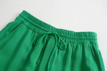 Vara Noi Produse pentru Femei Retro de Înaltă talie Decora Pantaloni Casual Harajuku Talie Elastic Drept Liber de Chic Feminin Pantaloni
