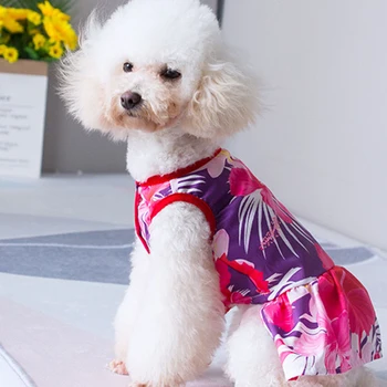 Noi Vara Haine de Câine Fusta cu Flori Imprimate Câini Rochie pentru Chihuahua, Pug Yorkie Produse pentru animale de Companie Câine Haine pentru Câini de talie Mică