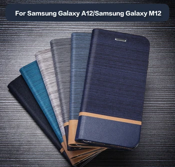 PU Portofel din Piele de Caz Pentru Samsung Galaxy A12 Business Caz de Telefon Pentru Samsung Galaxy M12 Cartea Caz Silicon Moale Capacul din Spate