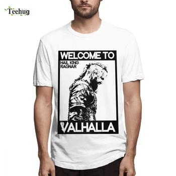 REGELE Ragnar Lothbrok Vikingii bine ati venit La Valhalla Teuri Anime Barbati Casual de Design de Top din Bumbac pentru Barbati Tee Shirt Pentru bărbați