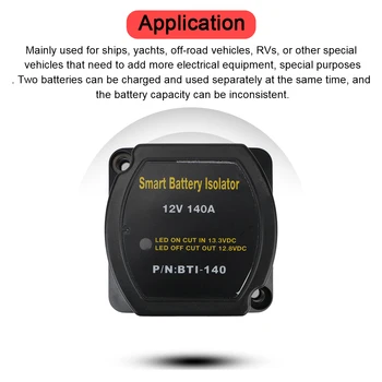 LEEPEE Tensiune Sensibile Split Taxa 12V 140A Taxa de 2 Baterii Banca Releu VSR pentru Rulote Auto Smart Battery Izolator