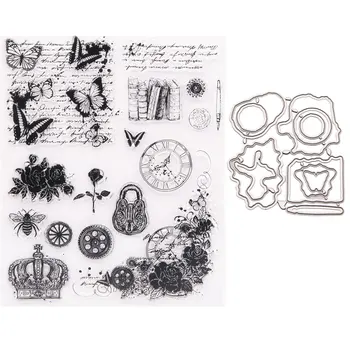 Coroana Timbre și Moare Dantelă Flori de Tăiere de Metal Moare de Viteze Timbru Clar pentru DIY Scrapbooking Ambarcațiuni de Hârtie Carte de Instrumente Decorative
