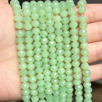Natrual Piatra Abac Fatetate Verde jad-ul Liber Rondelle Margele Pentru Bijuterii DIY Face Bratara Cercei Constatările 15