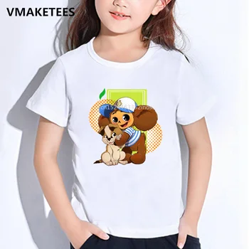 Copiii de Vara Fete si Baieti T shirt rusă Desene animate Cheburashka de Imprimare pentru Copii T-shirt Chebu Rusia Amuzante Haine pentru Copii