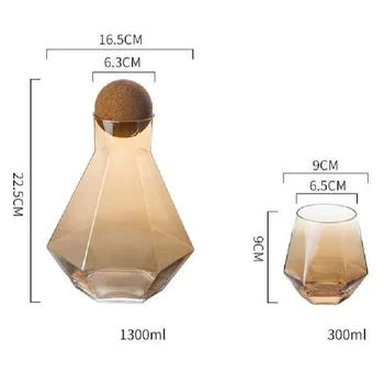 1300ML Diamant Fierbător pentru Apă Vin Elegant Ceai Sticlă de Apă de Sticlă dintr-un ulcior Ulcior Caldă și Rece, Fierbător Drinkware Ceai Oală de Cafea