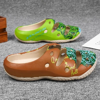 FIXSYS Om de Vară, Papuci de casă Respirabil Slip-on Cool Pantofi de Plaja Gaura Pantofi Ușoare Cupluri Sandale Saboti Femeie Grădină Pantofi