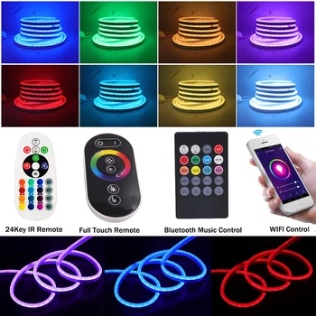 RGB Lumina de Neon 220V UE Perete Touch Dual Control Flexibil WiFi Bandă LED rezistent la apa RGB Semn de Neon Tub de Neon Șir pentru Decor